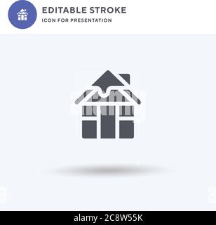 Cabins icon vector, filled flat sign, solid pictogram isolated on white, logo illustration. Cabins icon for presentation. Stock Vector