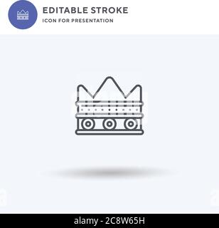 Monarchy icon vector, filled flat sign, solid pictogram isolated on white, logo illustration. Monarchy icon for presentation. Stock Vector