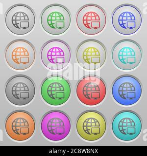 Set of remote terminal plastic sunk spherical buttons. Stock Vector