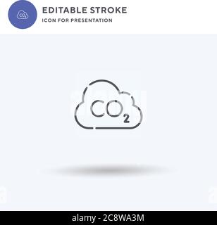 Co Cloud icon vector, filled flat sign, solid pictogram isolated on white, logo illustration. Co Cloud icon for presentation. Stock Vector