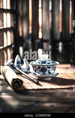 Cups and four treasures of the study Stock Photo