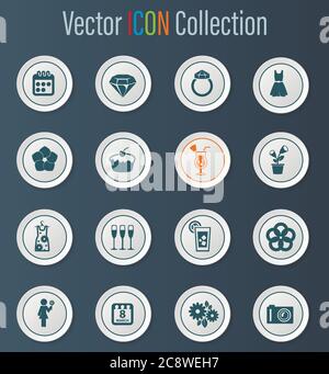 Womens Day icons set Stock Vector