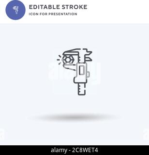 Caliper icon vector, filled flat sign, solid pictogram isolated on white, logo illustration. Caliper icon for presentation. Stock Vector