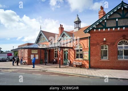 Port Erin station the last stop on the steam railway from Douglas, Isle of Man Stock Photo