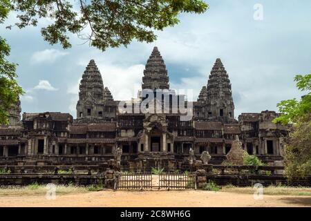 Cambodia: Temple complex Angkor Wat, seen from the east.Photo from May 10th, 2019. | usage worldwide Stock Photo