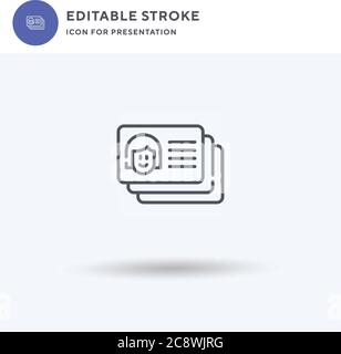 Business Cards icon vector, filled flat sign, solid pictogram isolated on white, logo illustration. Business Cards icon for presentation. Stock Vector
