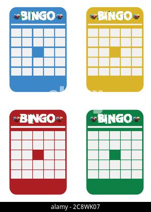 Blank Copy Space Bingo Cards Cut Outs Red And Yellow Decorated With ...