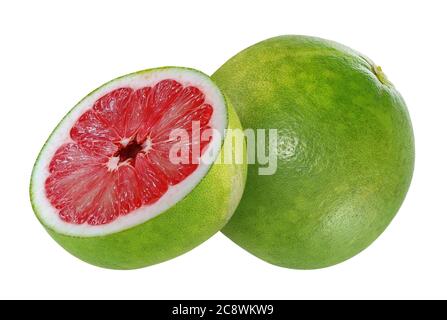 Pomelo or Pummelo fruit isolated on white background Stock Photo