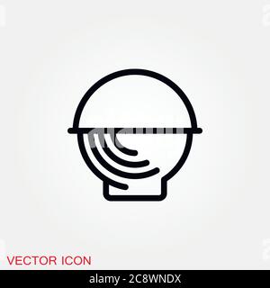 Basket icon, plate with spoon BBQ. Vector sign Stock Vector