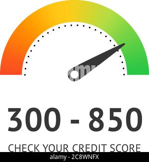 Check credit score concept. Financial rating vector illustration flat design isolated on white background ui for web site and applications Stock Vector