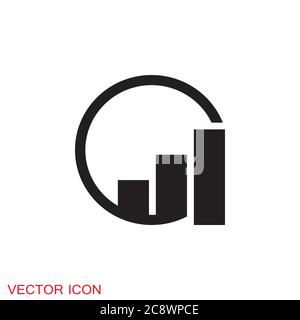 Chart icon vector growing graph icon illustration Stock Vector