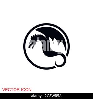 Dragon icon, Dragon logo vector design template, dragon icon. Stock Vector