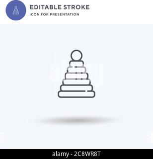 Pyramid icon vector, filled flat sign, solid pictogram isolated on white, logo illustration. Pyramid icon for presentation. Stock Vector