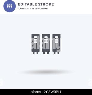 Lockers icon vector, filled flat sign, solid pictogram isolated on white, logo illustration. Lockers icon for presentation. Stock Vector