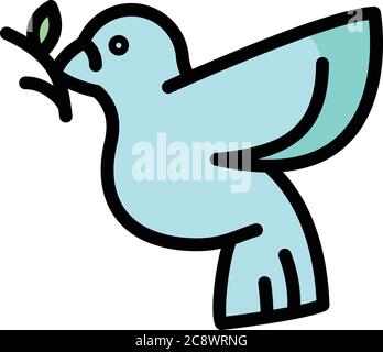 Dove icon. Outline dove vector icon for web design isolated on white background Stock Vector