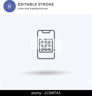 Pattern Lock icon vector, filled flat sign, solid pictogram isolated on white, logo illustration. Pattern Lock icon for presentation. Stock Vector