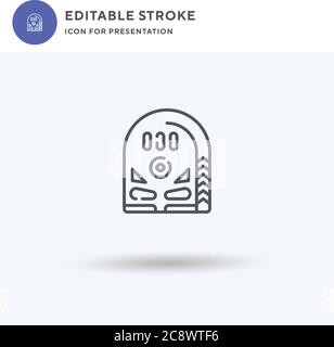 Pinball icon vector, filled flat sign, solid pictogram isolated on white, logo illustration. Pinball icon for presentation. Stock Vector