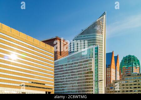 Contemporary office and government buildings in The Hague city center, The Netherlands Stock Photo