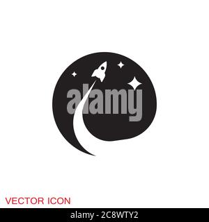 Space icon in flat style. Vector illustration. Stock Vector