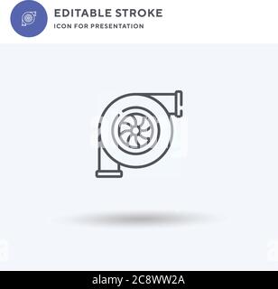 Turbo icon vector, filled flat sign, solid pictogram isolated on white, logo illustration. Turbo icon for presentation. Stock Vector