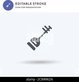 Banhu icon vector, filled flat sign, solid pictogram isolated on white, logo illustration. Banhu icon for presentation. Stock Vector