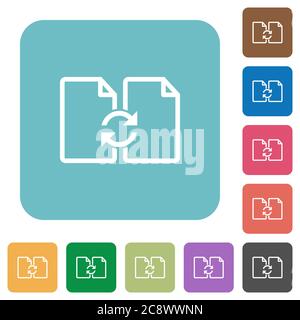 Flat Swap documents icons on rounded square color backgrounds. Stock Vector