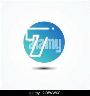 Vector round symbol number 7 design minimalist. 7 number symbol for your best business on the white background. Vector illustration EPS.8 EPS.10 Stock Vector