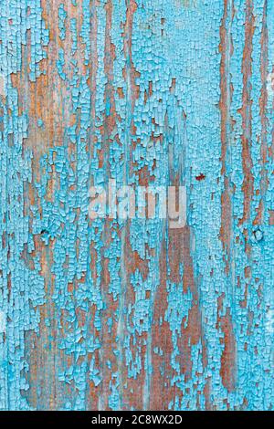 old shabby blue wooden fence. contrast breaks Stock Photo