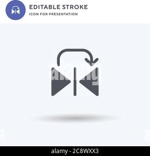 Flip icon vector, filled flat sign, solid pictogram isolated on white, logo illustration. Flip icon for presentation. Stock Vector