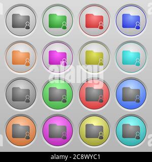 Set of folder owner plastic sunk spherical buttons. Stock Vector