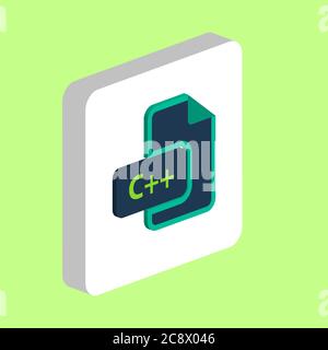 C++ programming Simple vector icon. Illustration symbol design template for web mobile UI element. Perfect color isometric pictogram on 3d white squar Stock Vector