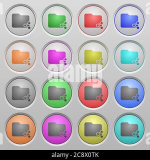 Set of share folder plastic sunk spherical buttons. Stock Vector