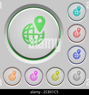 Set of color Location pin sunk push buttons Stock Vector Image & Art ...
