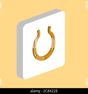 Luck Horseshoe Simple vector icon. Illustration symbol design template for web mobile UI element. Perfect color isometric pictogram on 3d white square Stock Vector