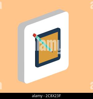 Subscription form Simple vector icon. Illustration symbol design template for web mobile UI element. Perfect color isometric pictogram on 3d white squ Stock Vector