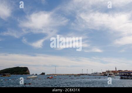 View of sea at city beach Stock Photo