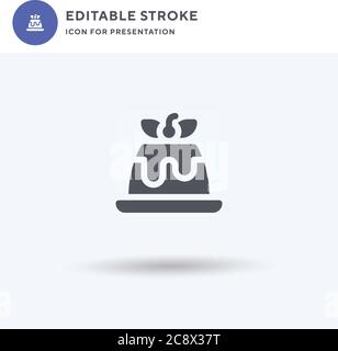 Pudding icon vector, filled flat sign, solid pictogram isolated on white, logo illustration. Pudding icon for presentation. Stock Vector