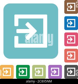 Flat import icons on rounded square color backgrounds. Stock Vector