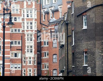 the luxury district of Mayfair is characterized by elegant Georgian residences, exclusive hotels and refined restaurants. Stock Photo