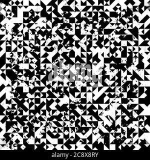 abstract geometric pattern background, with strokes and splashes, black and white Stock Vector