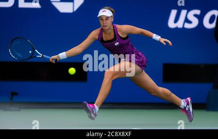 Anna Blinkova in action during her second round ladies' singles match ...