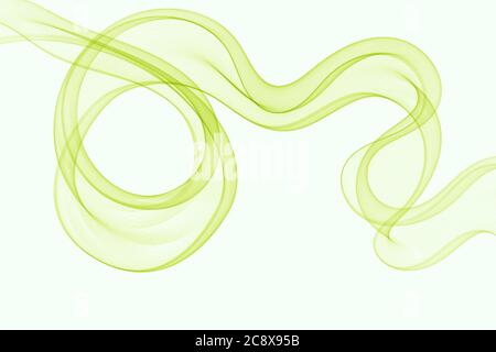 Green wavy lines. Colorful vector background. Smoke green wave Transparent wave Stock Vector