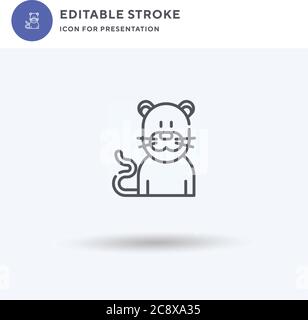Panther icon vector, filled flat sign, solid pictogram isolated on white, logo illustration. Panther icon for presentation. Stock Vector