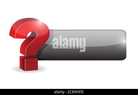 Question mark sign button illustration design over a white background Stock Vector