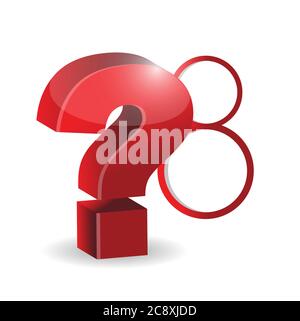 Question mark and red circles illustration design over a white background Stock Vector