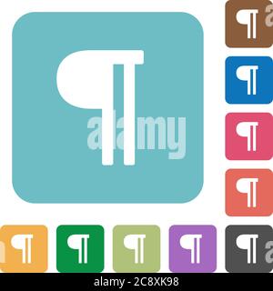 Flat text paragraph icons on rounded square color backgrounds. Stock Vector