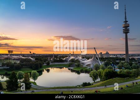 Olympic Park in Munich Germany Stock Photo