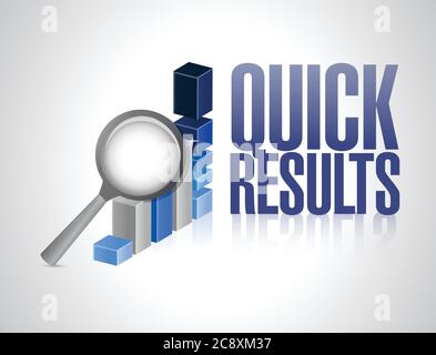 Quick results business graphs illustration design over a white background Stock Vector