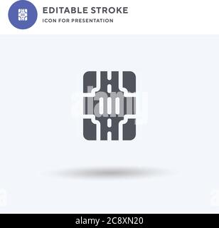 Crosswalk icon vector, filled flat sign, solid pictogram isolated on white, logo illustration. Crosswalk icon for presentation. Stock Vector
