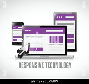 Responsive technology electronics illustration design over a white background Stock Vector